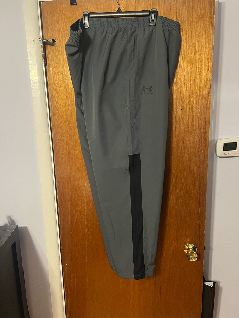 Under Armour Men’s Charcoal Gray Joggers with Black Side Stripe